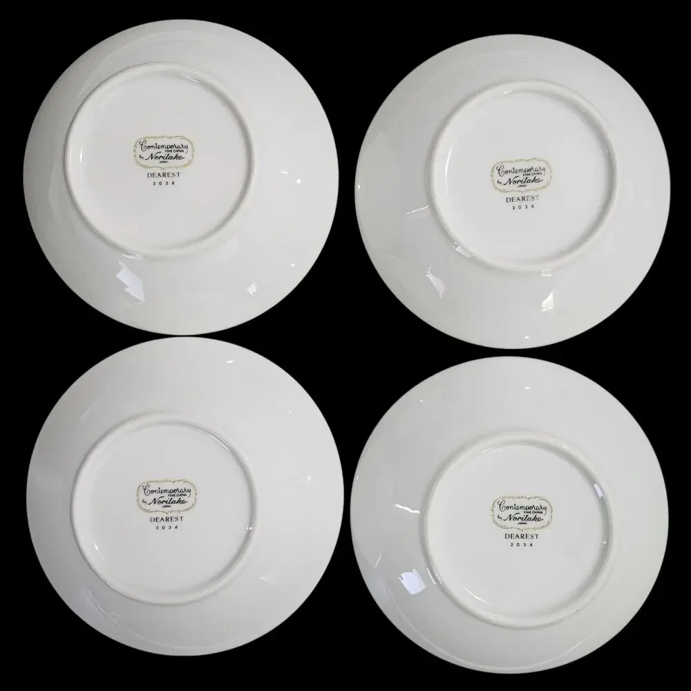 Noritake Dearest 2034 Set of 4 Fruit Bowls Fine China Japan Gold Trim